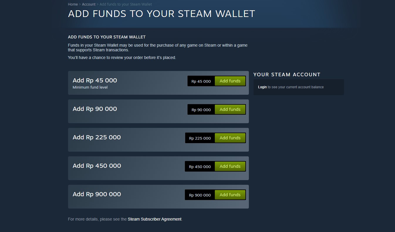 Isi Steam Wallet