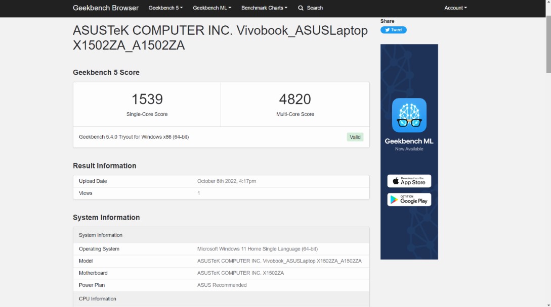 ASUS VivoBook 15 (A1502)