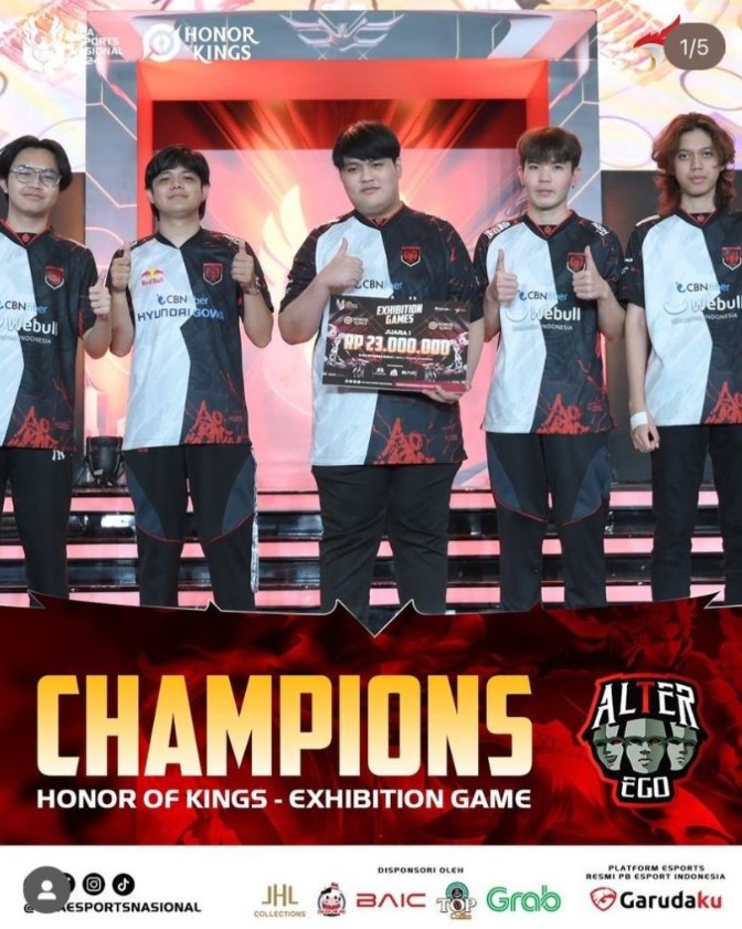 Liga 1 Esports Nasional 2024: Alterego Esports Dominasi Tournament Exhibition Honor of Kings