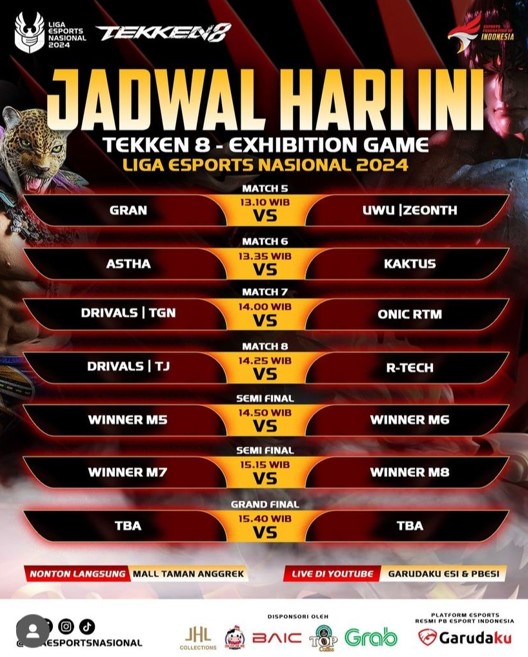Liga 1 Esports Nasional 2024: Ada Pertandingan Seru Tekken 8 Hari Ini!
