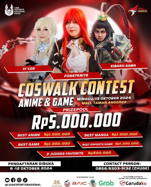 Hari Penuh Aksi dan Hiburan di Liga 1 Esports Nasional 2024: Coswalk dan Duel Panas Evos Holy vs Mahadewa
