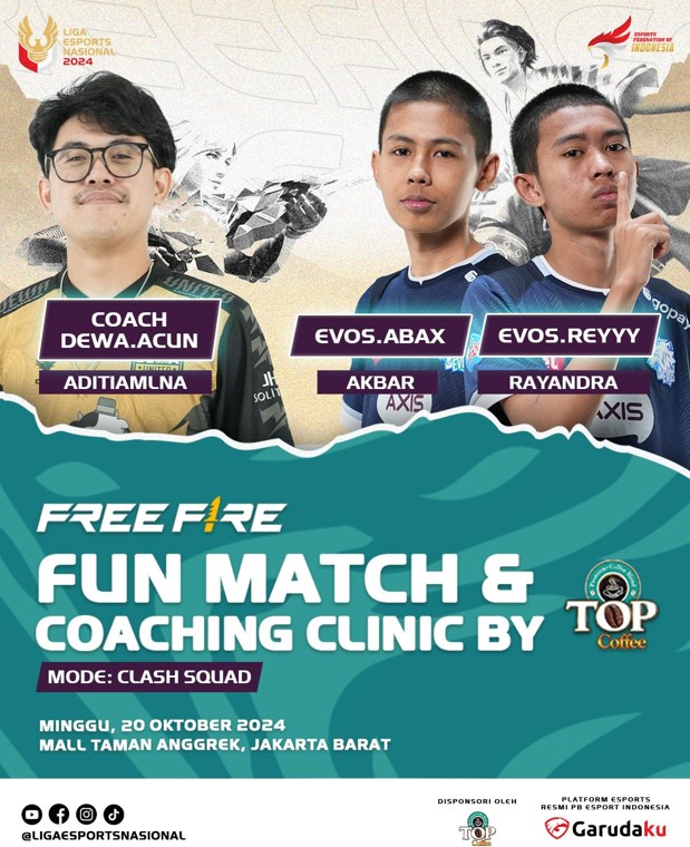 Keseruan Exhibition Games di Liga Esports Nasional: Free Fire CS Tournament By Top Coffee!