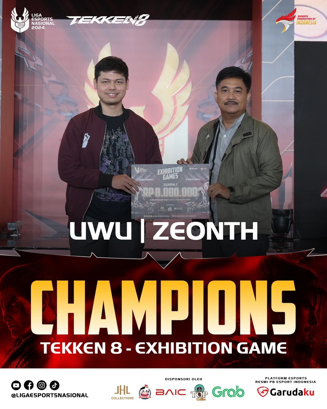 Liga 1 Esports Nasional: Pertandingan Tekken 8 dan Battle of Guardians Berlangsung Sengit, Ini Para Juaranya!