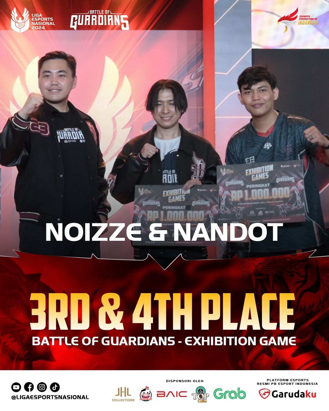 Liga 1 Esports Nasional: Pertandingan Tekken 8 dan Battle of Guardians Berlangsung Sengit, Ini Para Juaranya!