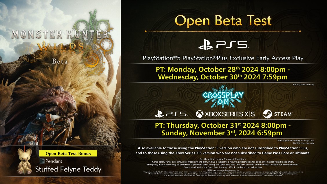 Uji Beta Monster Hunter Wilds Akan Digelar Pada Akhir Oktober dengan Fitur Cross-Play