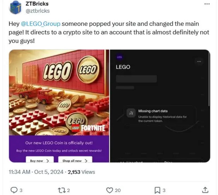 Website LEGO Diretas, Penipuan Kripto Berkedok “LEGO Coin” Berhasil Digagalkan