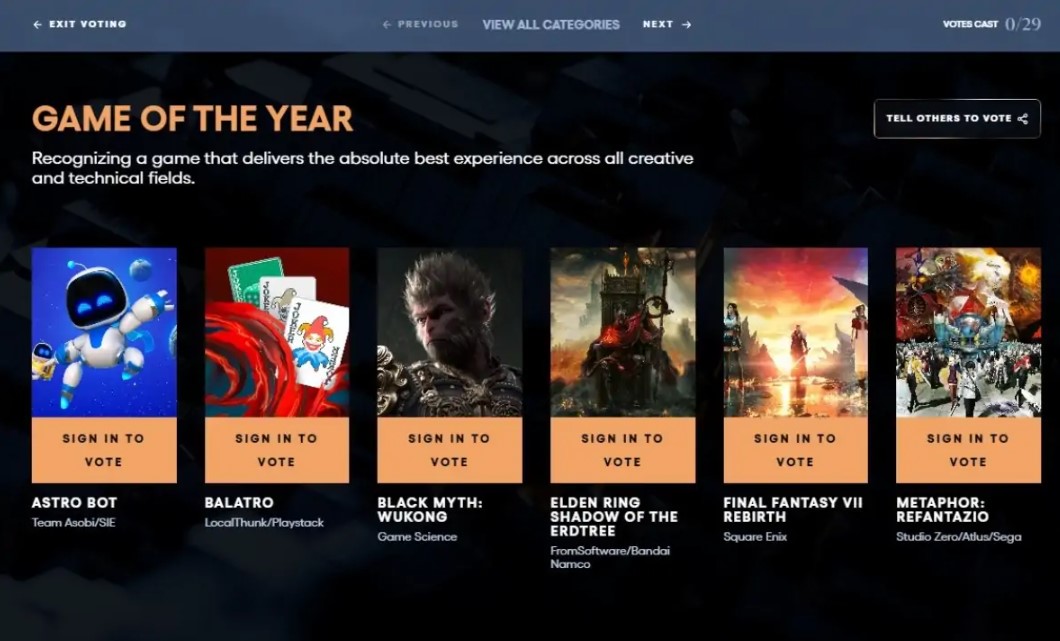 Nominasi The Game Awards 2024 Telah Diumumkan, Ini Daftarnya!
