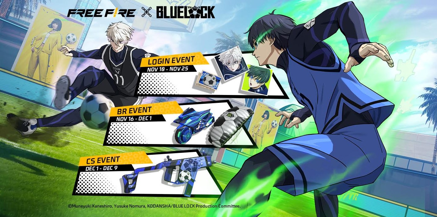 Kolaborasi Free Fire x BLUE LOCK Hadirkan Item Eksklusif Bertema Isagi & Nagi!