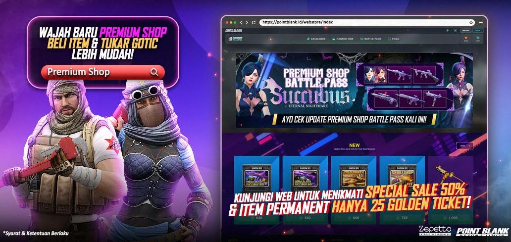 Wajah Baru Premium Shop Point Blank, Beli Item dan Tukar Golden Ticket Jadi Lebih Mudah!