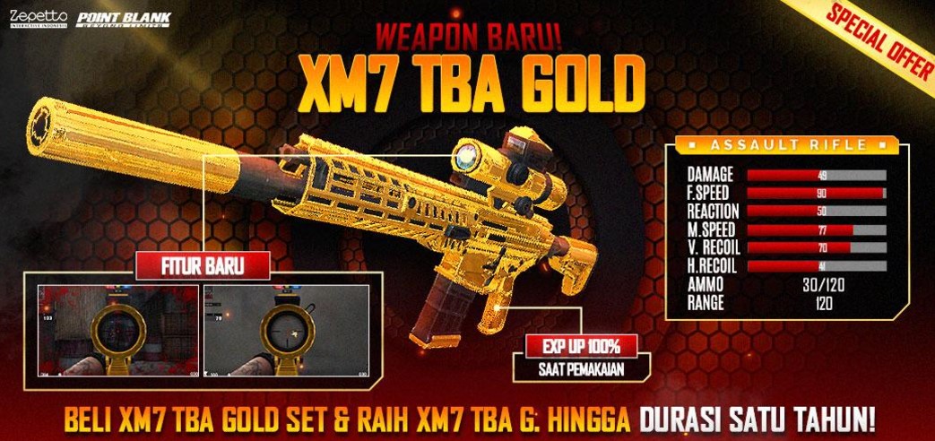 Assault Rifle Point Blank XM7 TBA Gold Telah Rilis, Musuh Takkan Bisa Menyembunyikan Diri