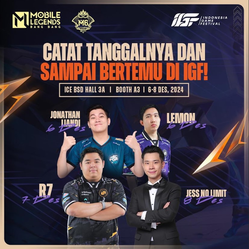 Mobile Legends: Bang Bang Hadir di Indonesia Game Festival 2024! Banyak Aktivitas Seru Hingga Nobar M6!