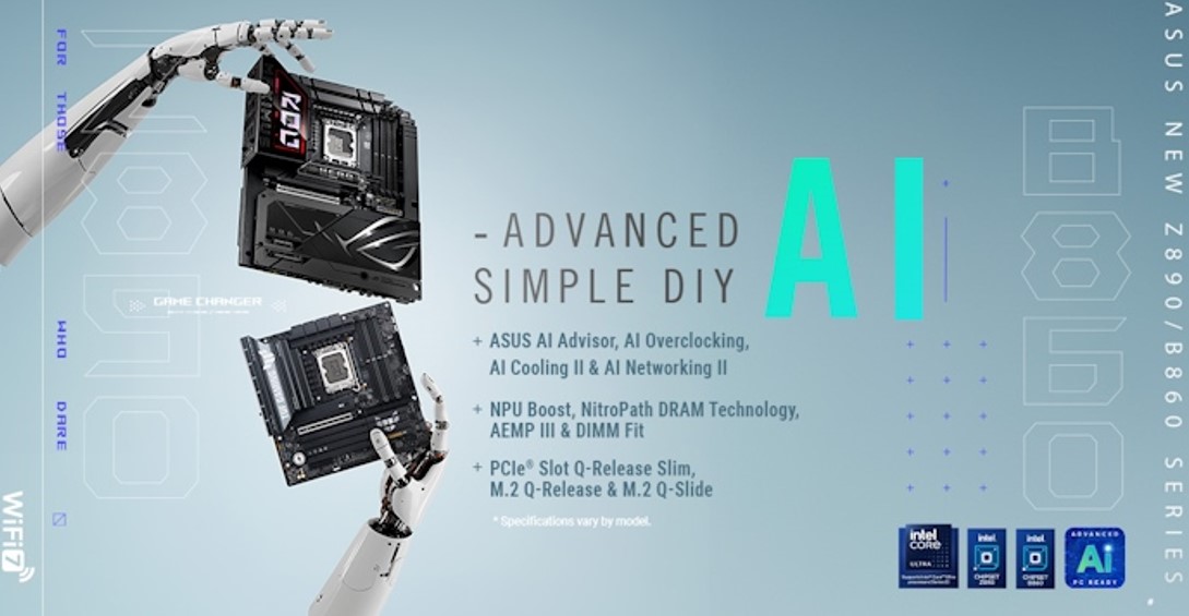 ASUS Perkenalkan Motherboard Intel Z890 dan B860 dengan Fitur Canggih
