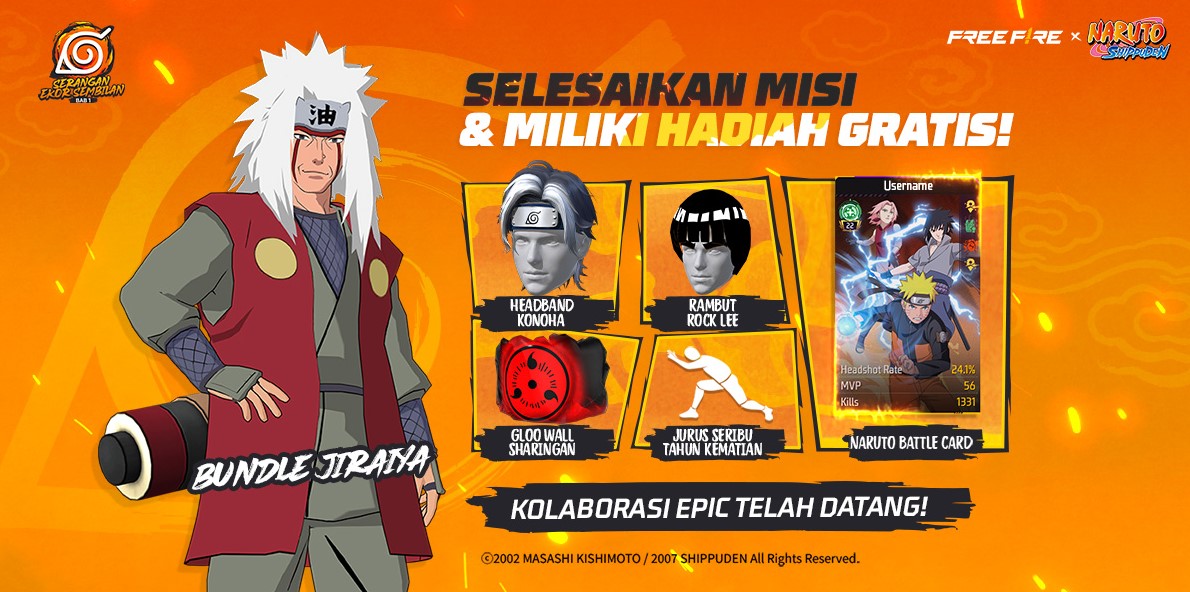 Kolaborasi Free Fire x Naruto Shippuden