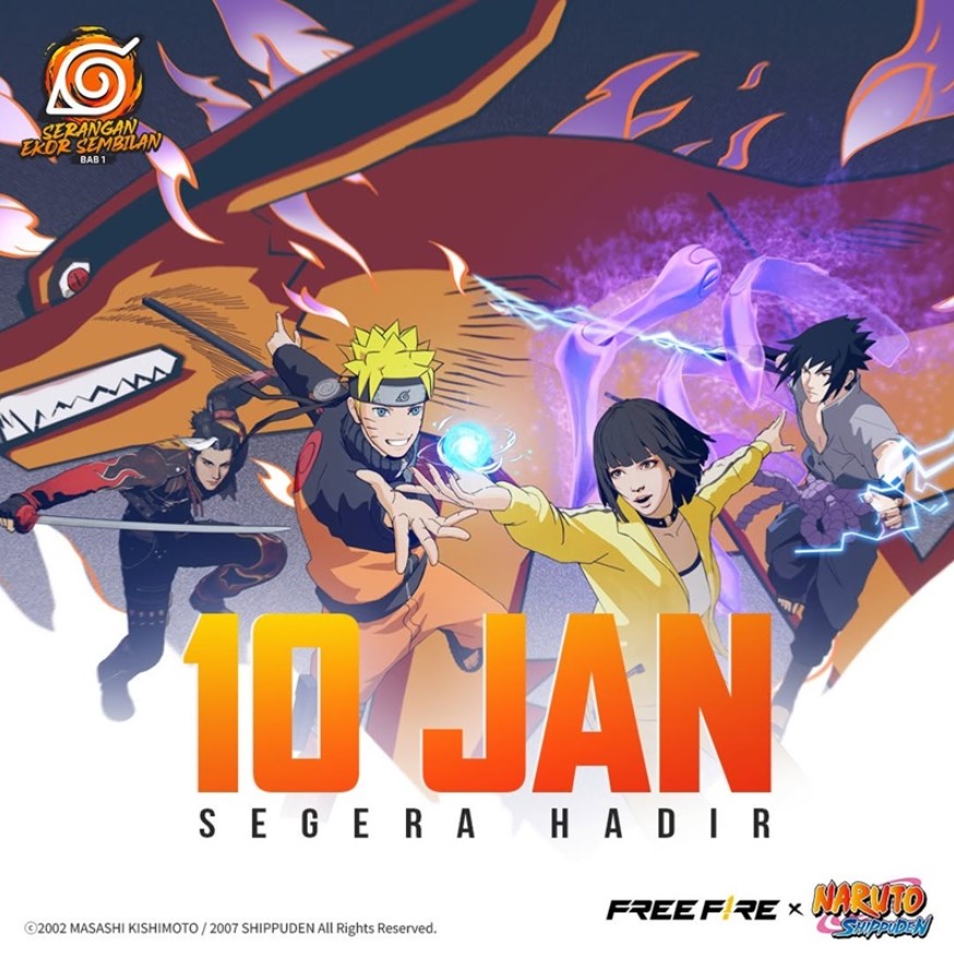 Jadi Ninja di Free Fire! Kolaborasi Epik dengan Naruto Shippuden Hadir Januari 2025