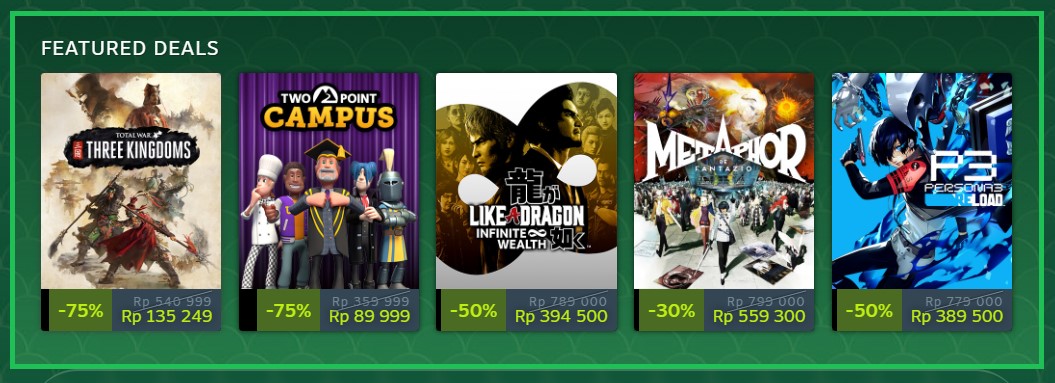 Diskon Spesial SEGA Year of the Snake Sale Hadir di Steam, Beli Game Favorit dengan Harga Miring!
