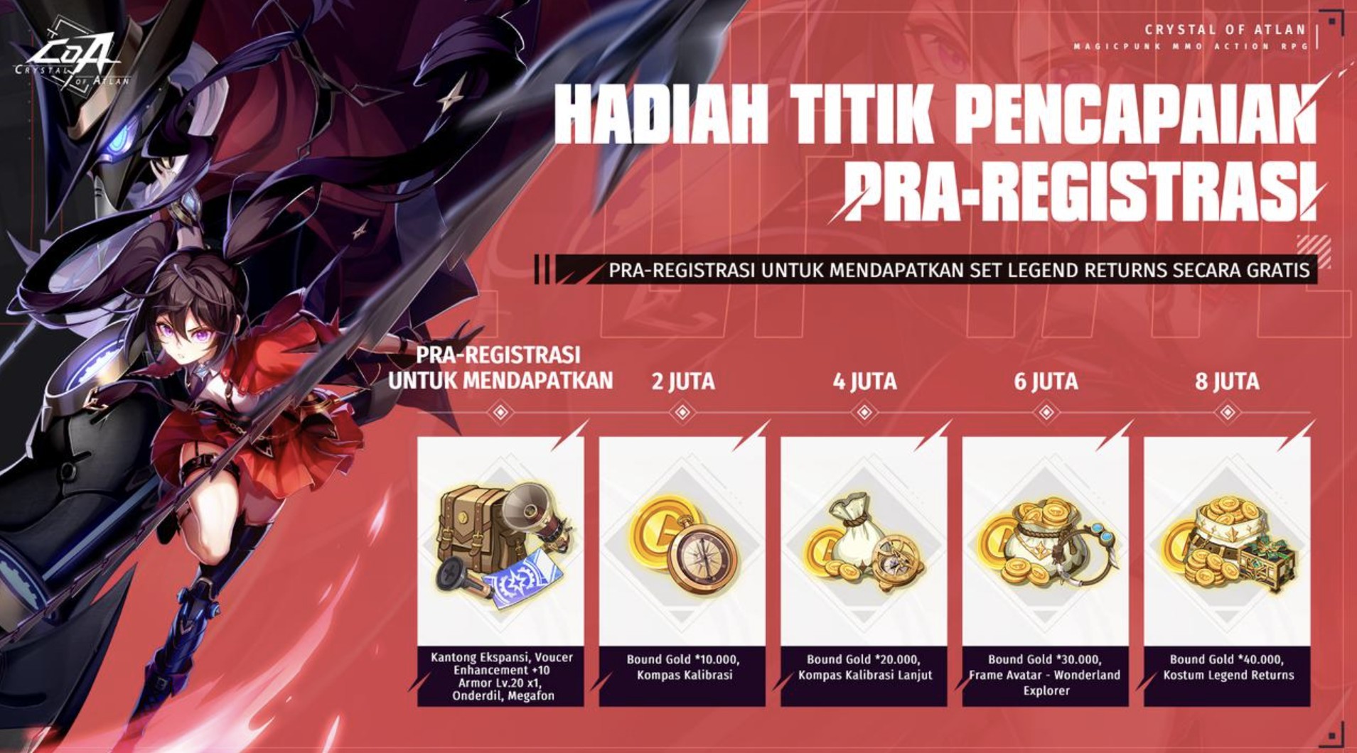 Crystal of Atlan Buka Pra-registrasi Global, Hadiah Eksklusif Menanti!
