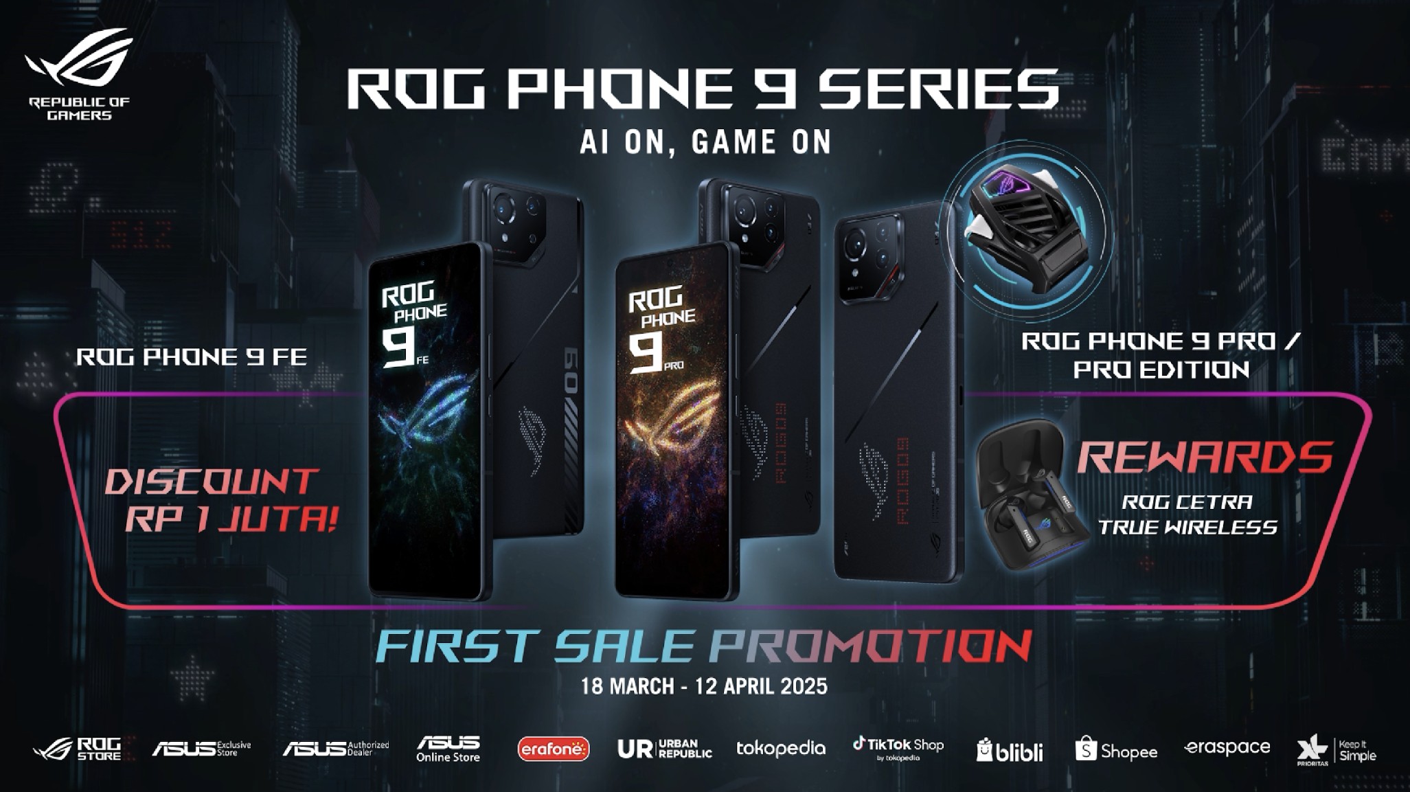 ROG Phone 9 Series Resmi Hadir di Indonesia, Smartphone Gaming Paling Canggih dengan AI dan AniMe Vision!