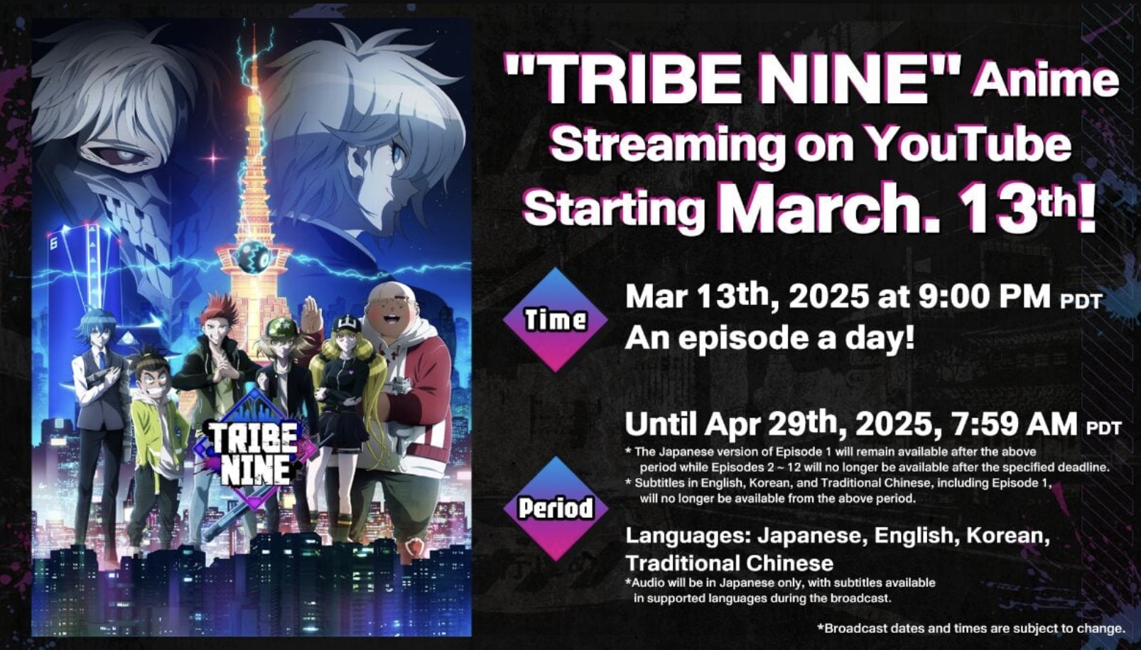 TRIBE NINE Tembus 10 Juta Download, Hadirkan Karakter Baru & Event Spesial!