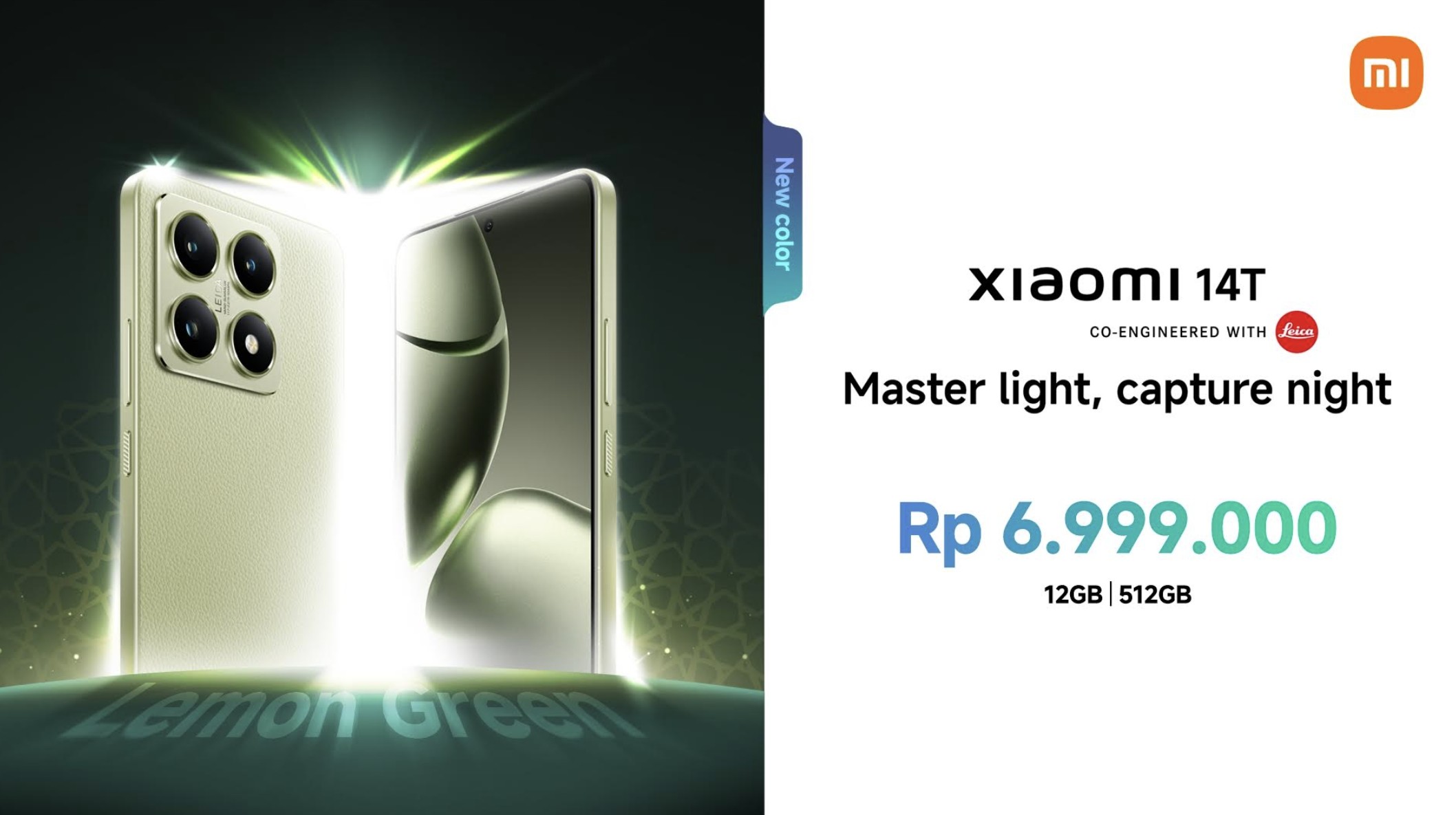 Xiaomi 14T Hadir dengan Warna Baru Lemon Green, Tampil Stylish dan Ramah Lingkungan