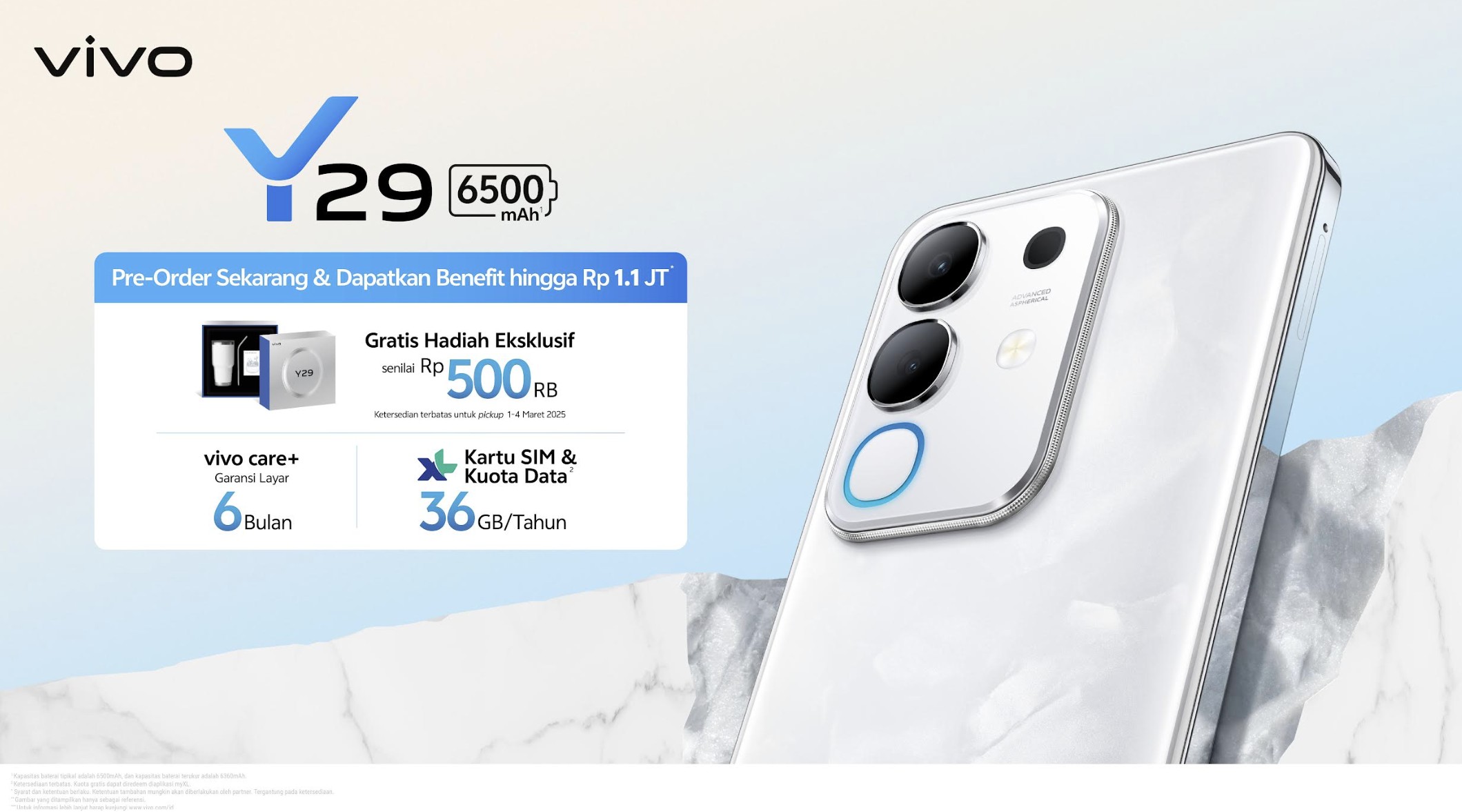 vivo Y29 Resmi Hadir! Smartphone Flagship Seharga 2 Jutaan dengan Baterai 3 Hari & Desain Marmer Eksklusif