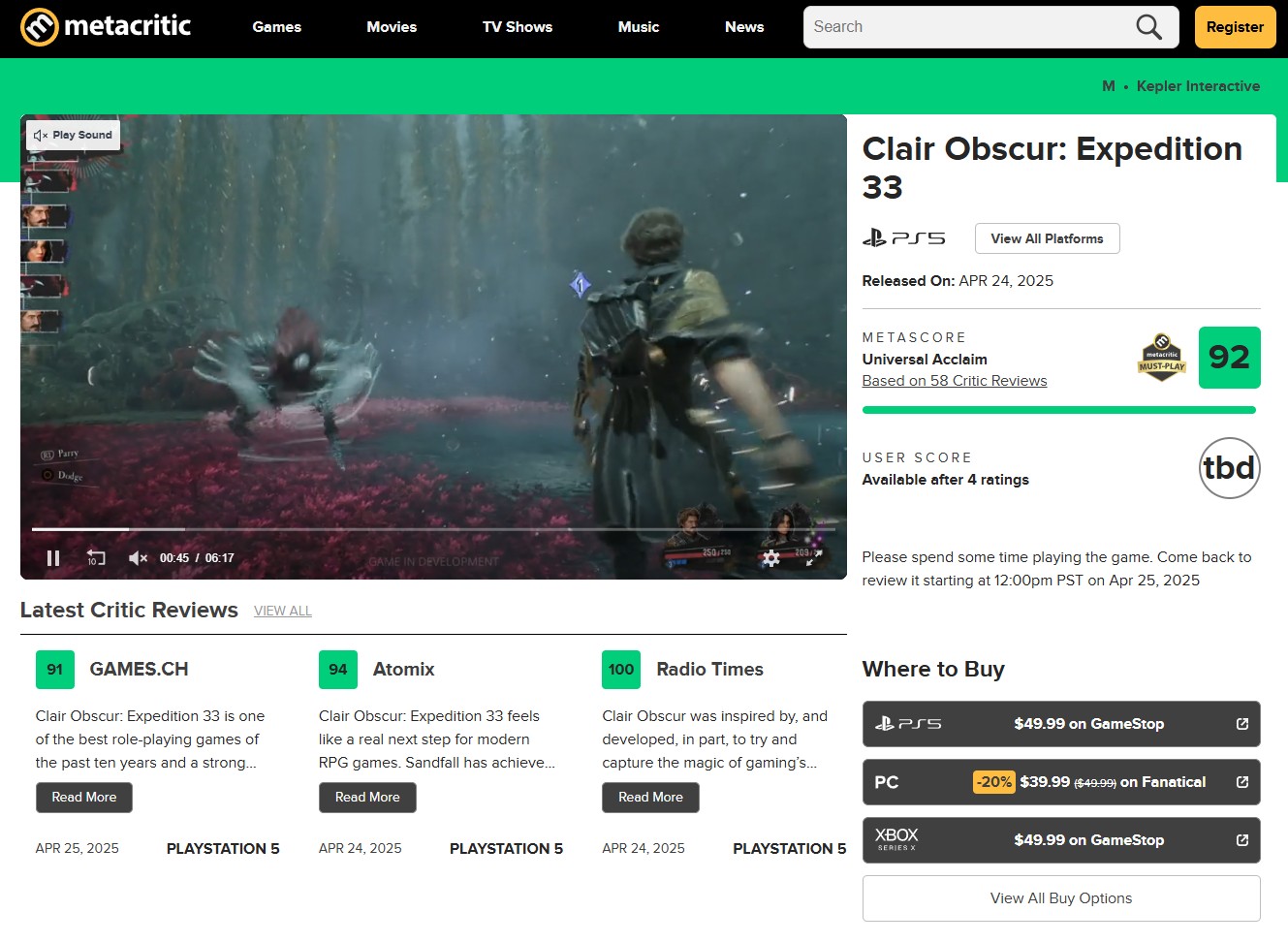 Debut Cemerlang, Clair Obscur: Expedition 33 Terjual Lebih dari 500 Ribu Unit dalam 24 Jam