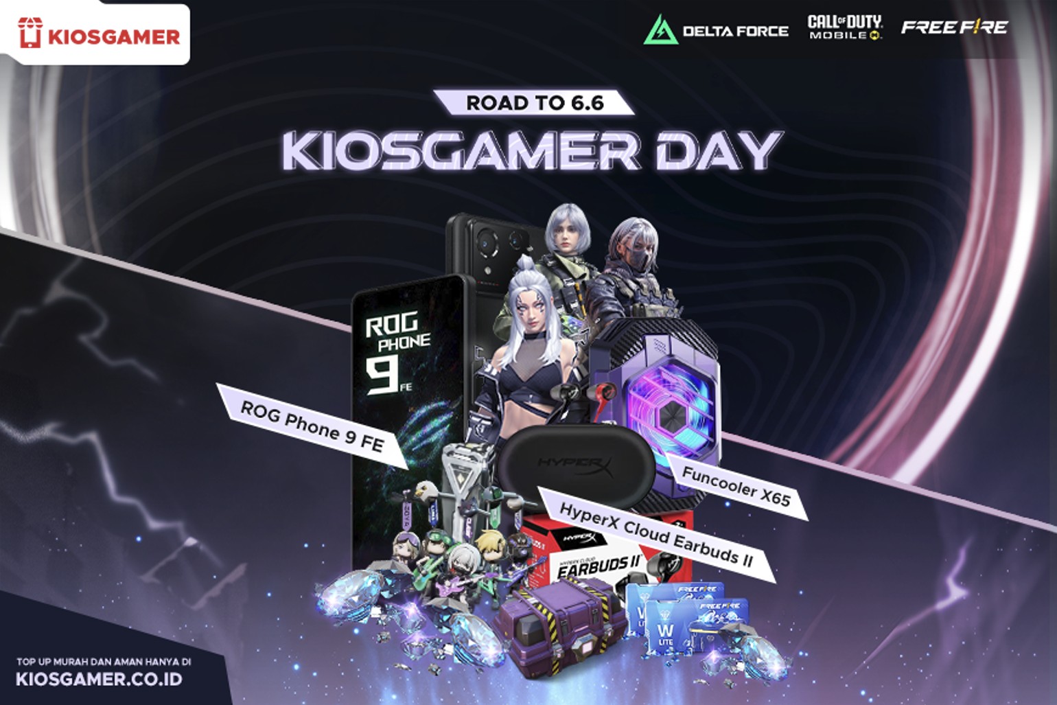 Kiosgamer Hadirkan Event “Road to 6.6”: Kesempatan Menangkan ROG Phone 9 FE & Hadiah Gaming Lainnya!