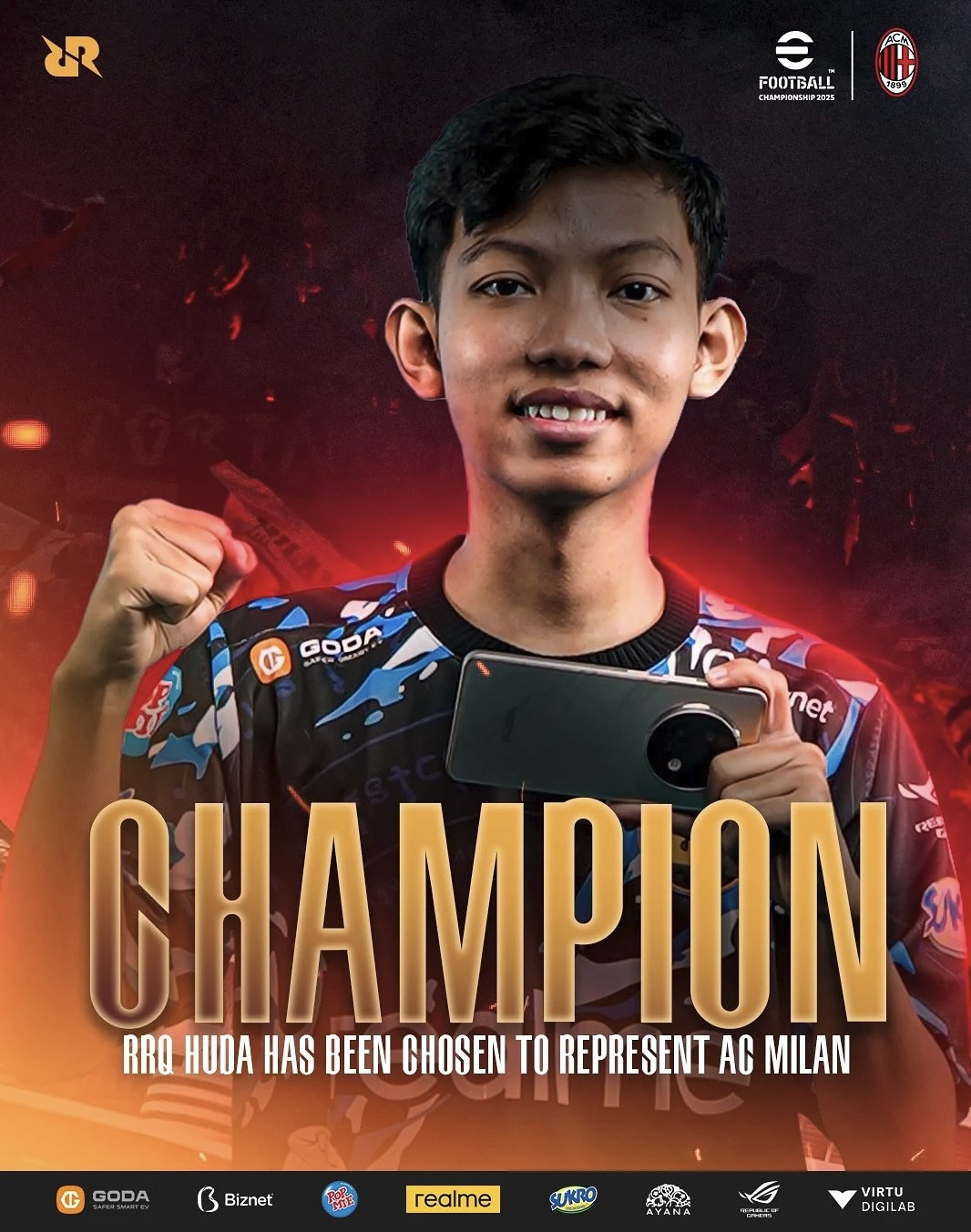 RRQ Huda Melaju ke Final Dunia eFootball 2025, Wakili Indonesia dan AC Milan di Tokyo