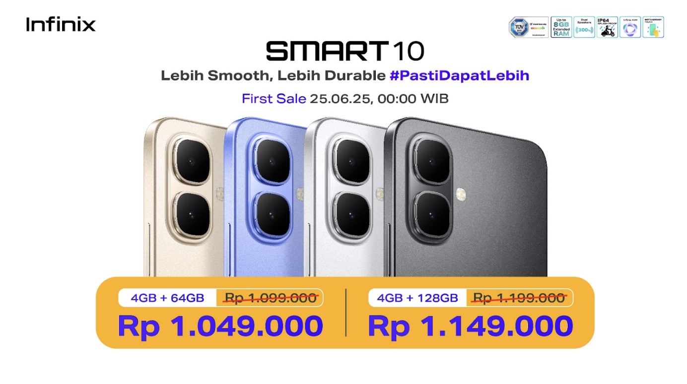 Infinix SMART 10 Series Resmi Hadir Mulai 25 Juni 2025, Smartphone Esensial Sejutaan yang Tangguh dan #PastiDapatLebih