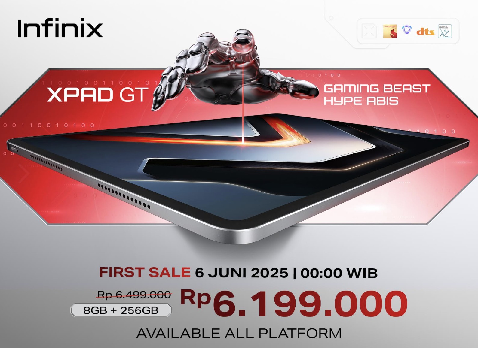 Infinix XPAD GT Resmi Meluncur: Tablet Gaming Flagship dengan Performa Gahar dan Audiovisual Imersif