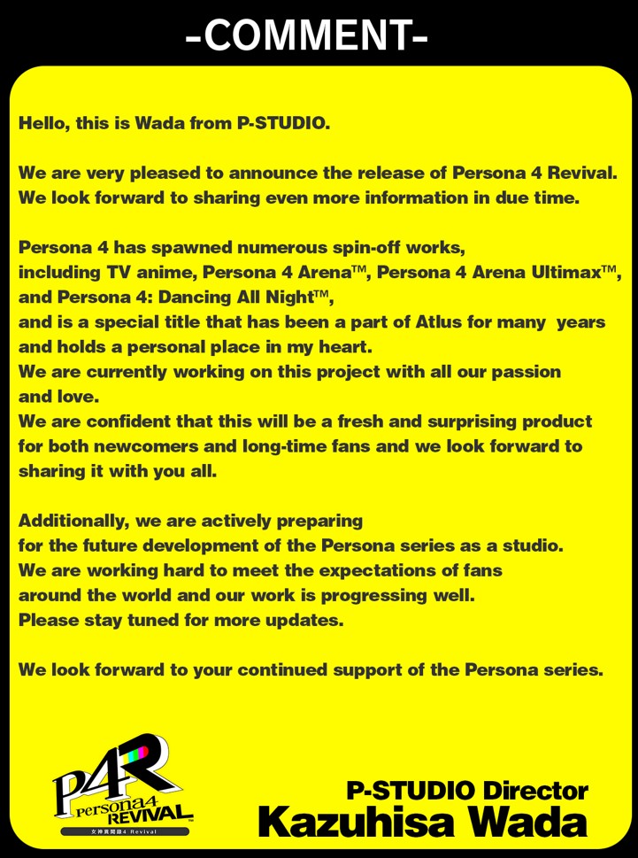 Persona 4 Revival Resmi Diumumkan, Hadir di Konsol dan PC!