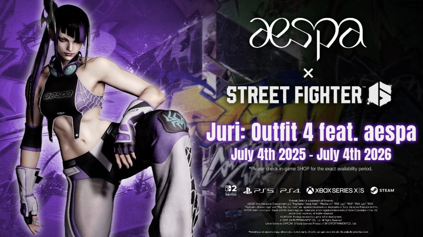 Street Fighter 6 Kolaborasi Bareng aespa dan naevis: Kostum Juri Eksklusif, Komentator Virtual, dan Item In-Game Spesial!