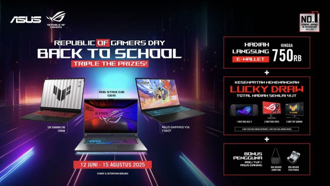 ASUS ROG Rilis Rekomendasi Laptop Gaming RTX 50 Series Mulai Rp19 Jutaan, Siap Penuhi Kebutuhan Gamer Tanah Air