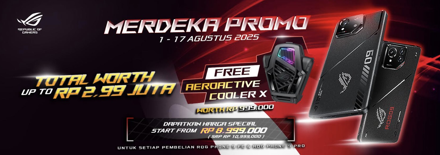 ROG Phone 9 Series Hadirkan Promo Merdeka: Diskon Hingga 2 Juta & AeroActive Cooler X Gratis!