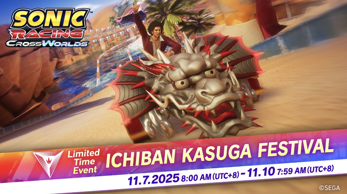 Ichiban Kasuga Resmi Hadir di Sonic Racing: CrossWorlds Lewat Update Gratis