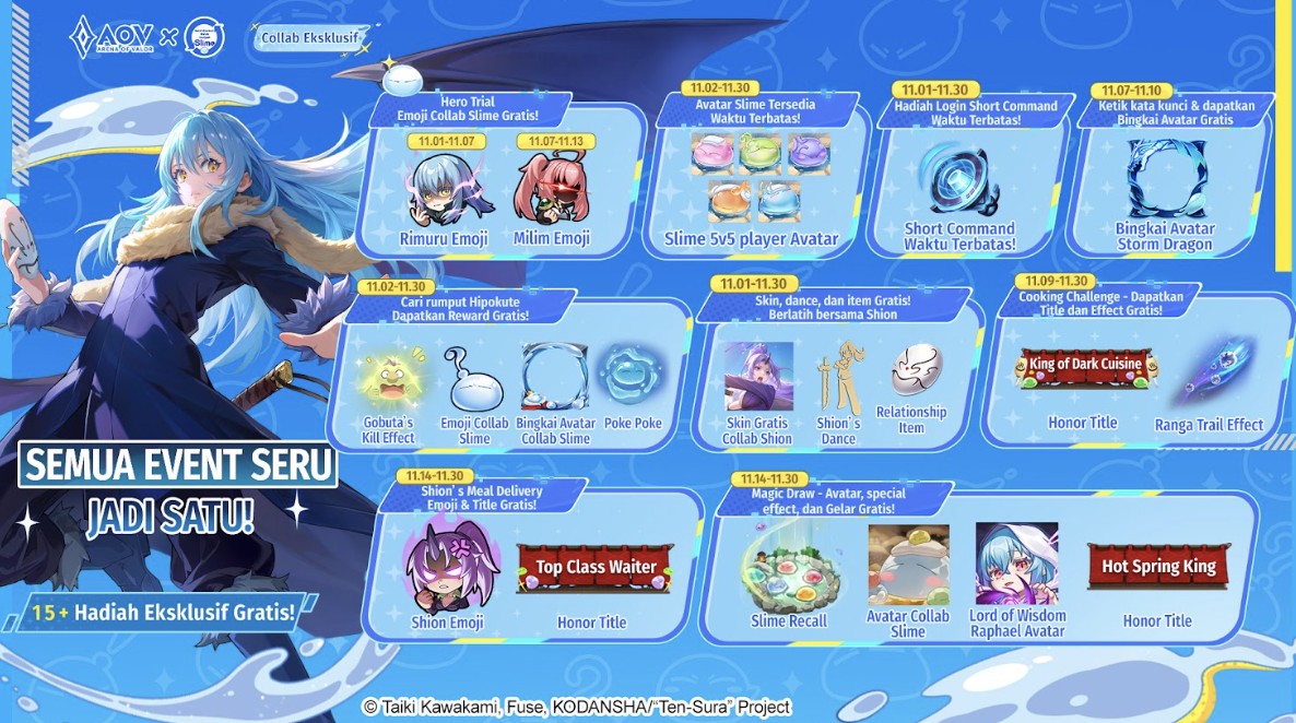 Rimuru Tempest Turun ke Athanor! Kolaborasi Epik Arena of Valor × TenSura Resmi Dimulai