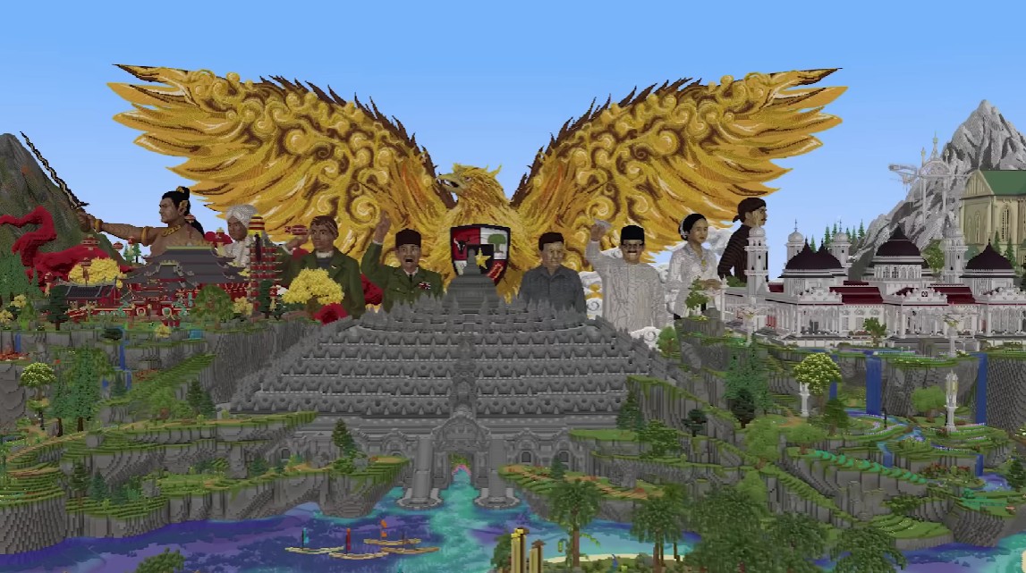 Builder Indonesia Bikin Bangga! Map Minecraft Bertema Nusantara Bikin MrBeast Tercengang