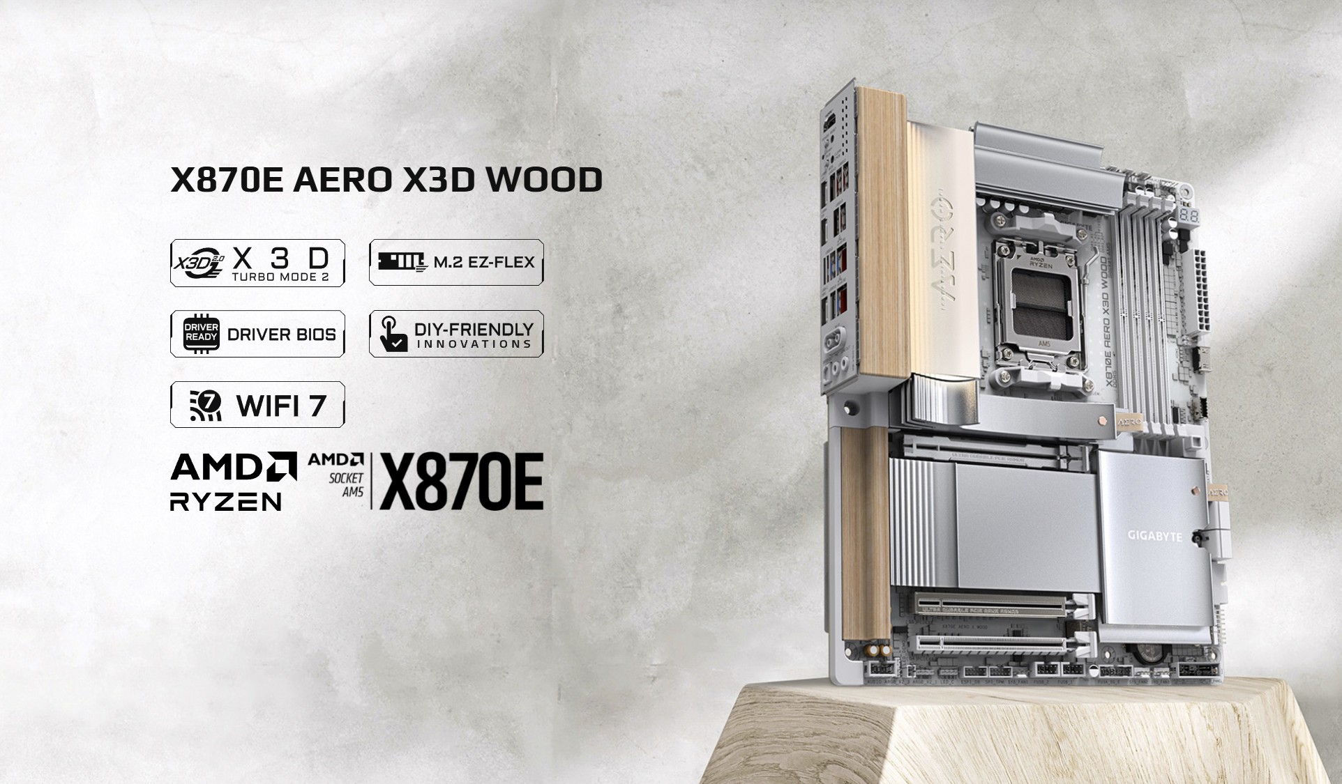 GIGABYTE Perkenalkan X870E AERO X3D WOOD, Motherboard Premium dengan Sentuhan Kayu dan Performa Tanpa Kompromi