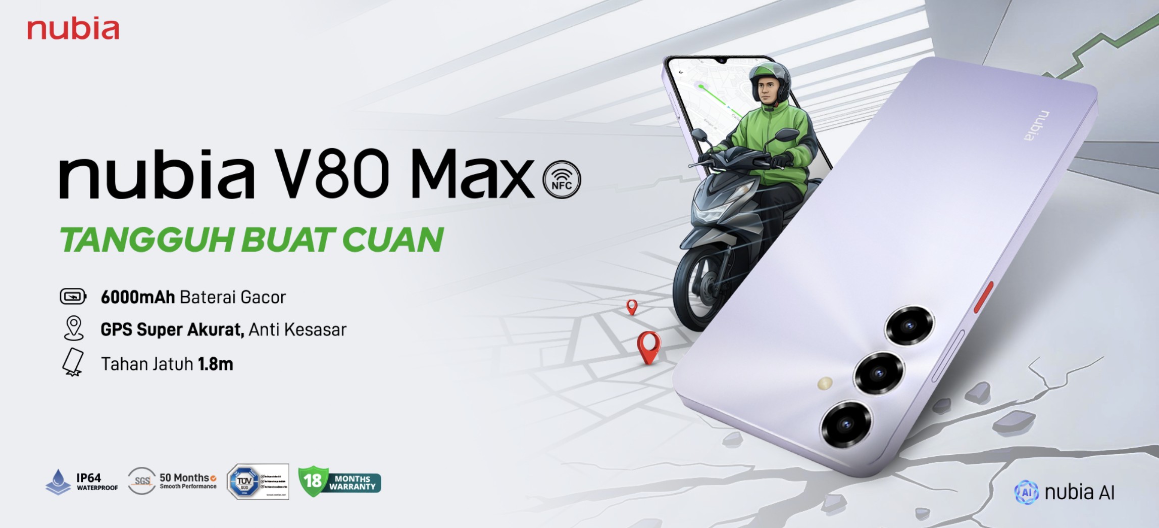 Mulai Rp1 Jutaan, nubia V80 Max dan nubia A76 5G Resmi Hadir di Indonesia Berkat Kolaborasi dengan Smartfren