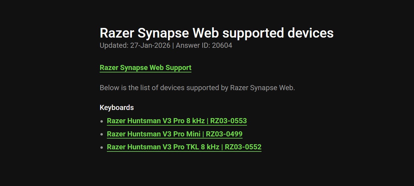 Razer Rilis Synapse Web Beta, Atur Perangkat Langsung dari Browser Tanpa Instalasi