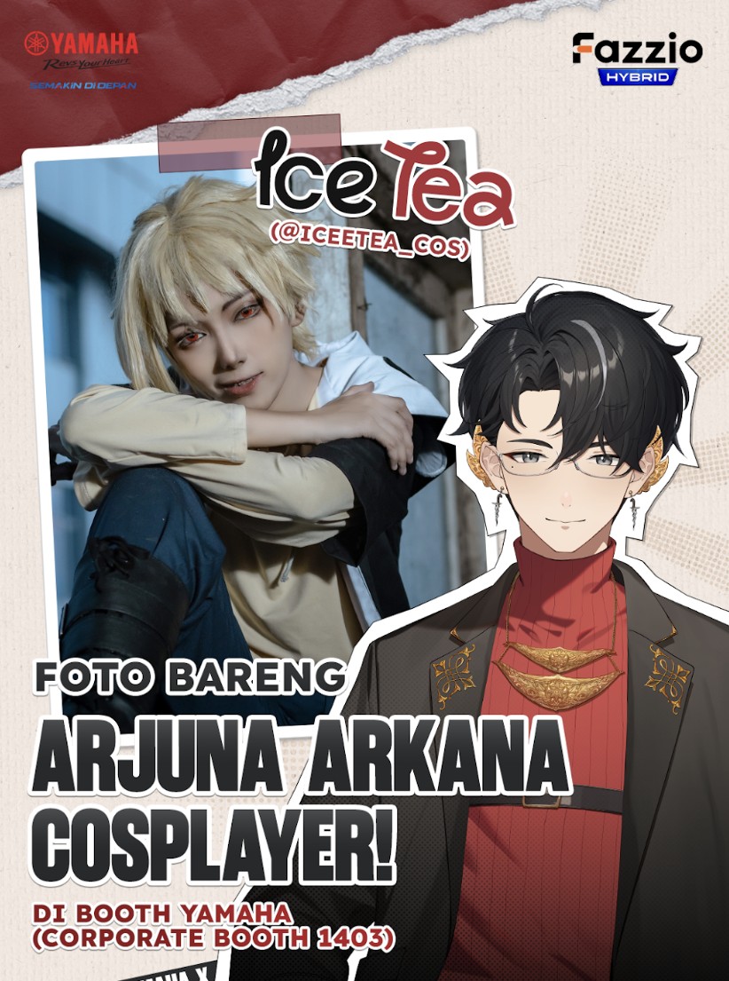 Gebrakan Otomotif di Comic Frontier 22: Yamaha Fazzio Gandeng VTuber Arjuna Arkana!