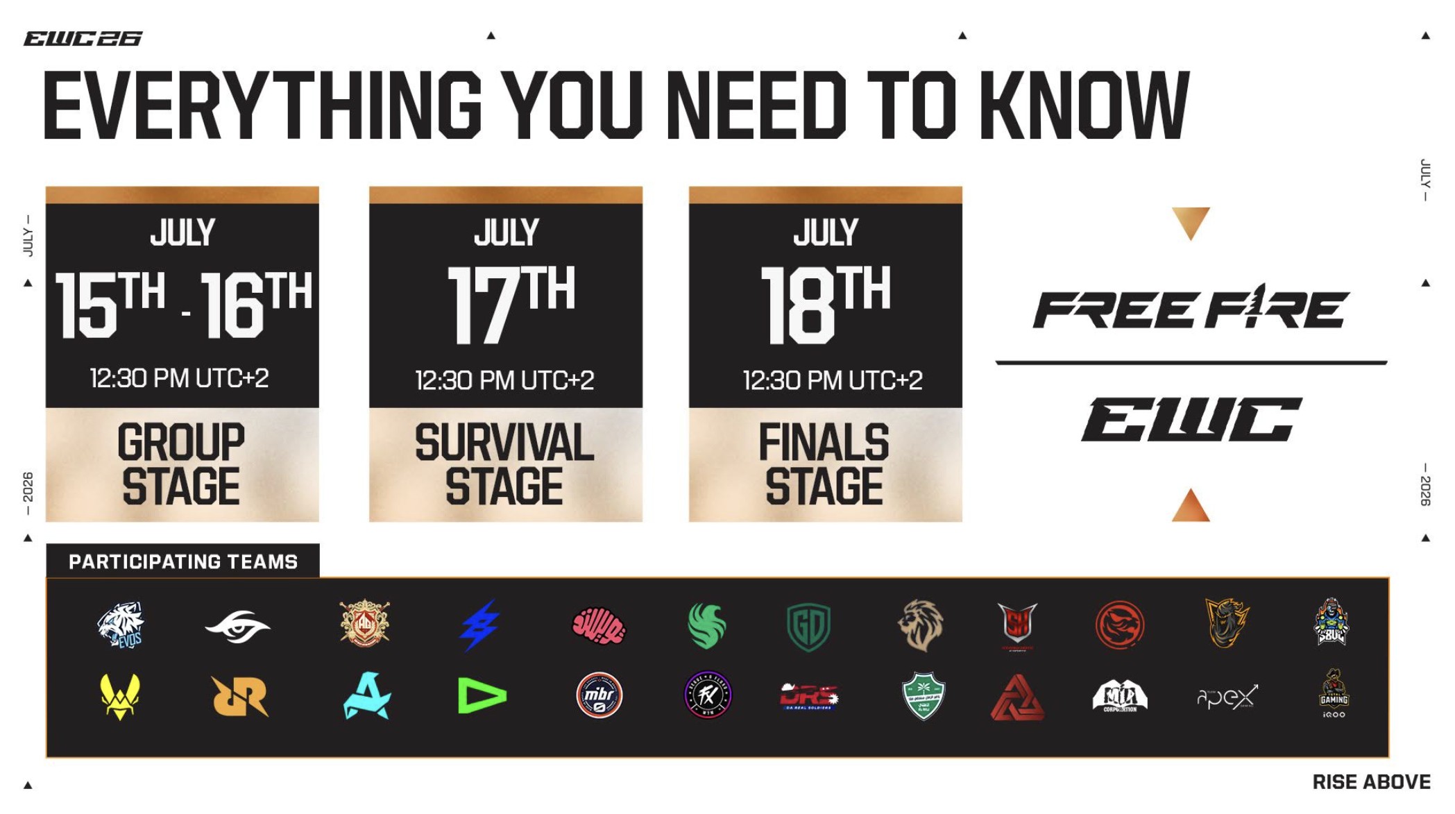 RRQ Kazu, EVOS Divine, dan Team Vitality Siap Tempur di EWC Free Fire 2026 Paris!
