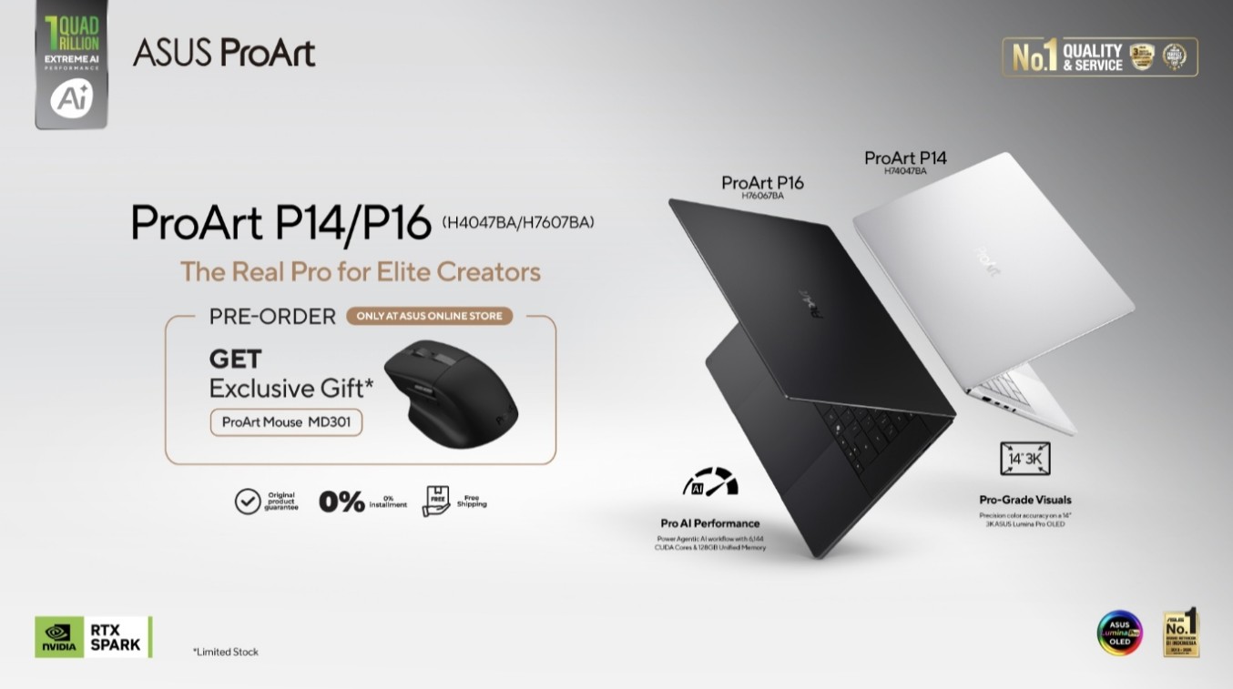 ASUS ProArt P14 dan P16 Dibuka, Harga Mulai Rp79 Juta